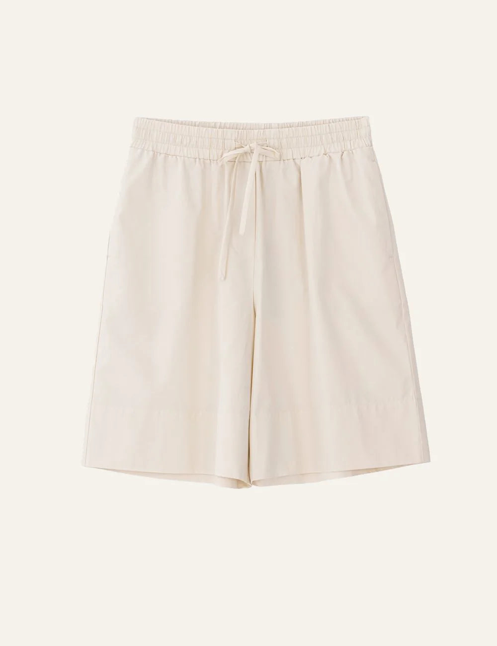 Philosophy cream poplin shorts flat lay front view