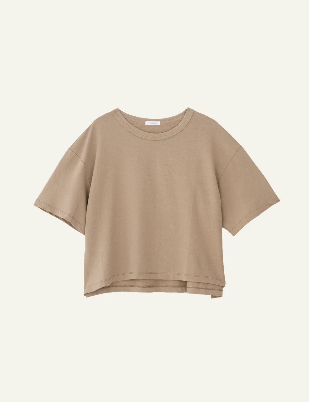 Philosophy futter cropped top beige short sleeve loose fit front view