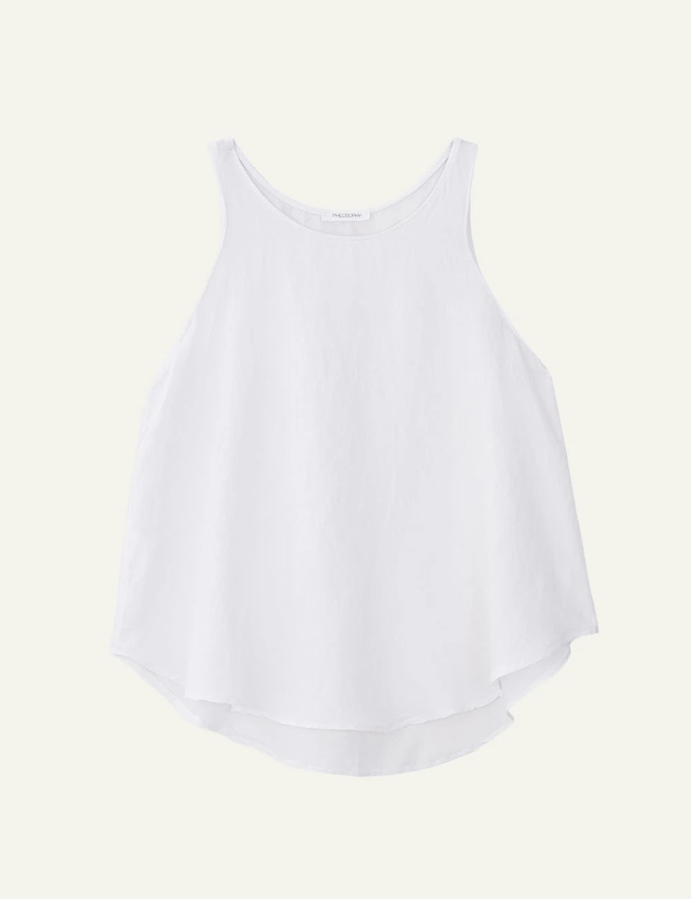 Philosophy gauze halter neck top white front view