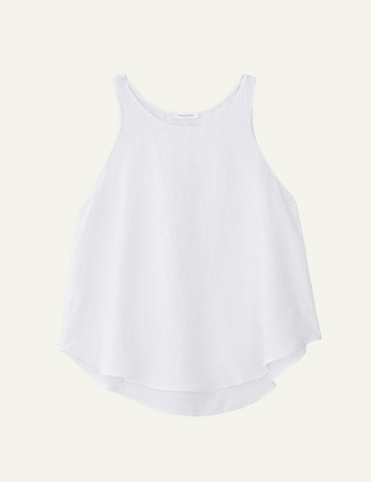 Philosophy gauze halter neck top white front view