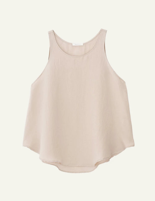 Philosophy gauze halter neck top light beige flat lay