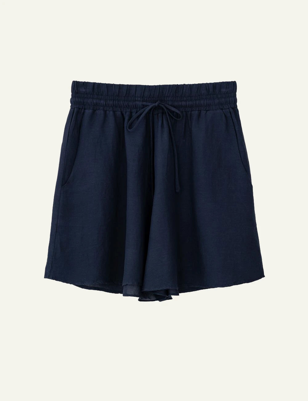 Philosophy gauze shorts blue black front view