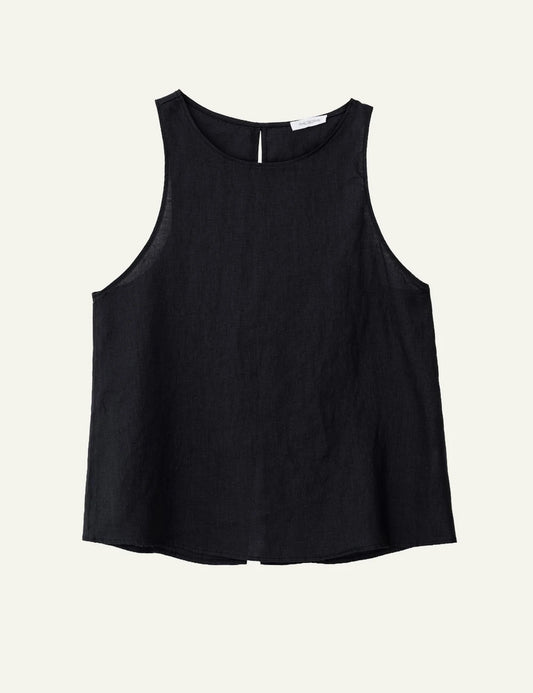 Philosophy halter neck top black front flat