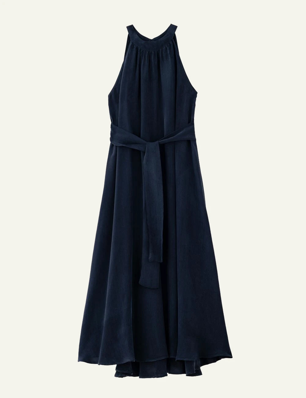 Philosophy halter neck maxi dress dark blue front flat view