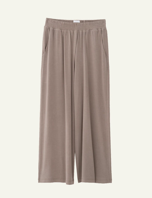Philosophy jupe culotte taupe wide leg elastic waist front view