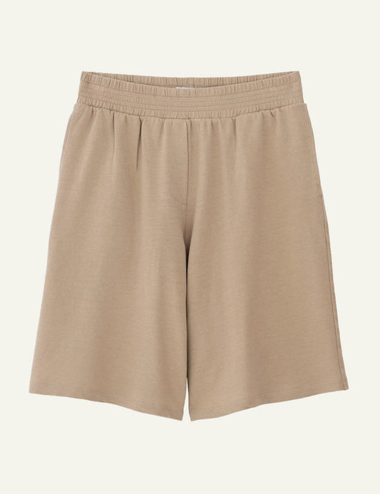 Philosophy light futter shorts beige relaxed fit front flat view