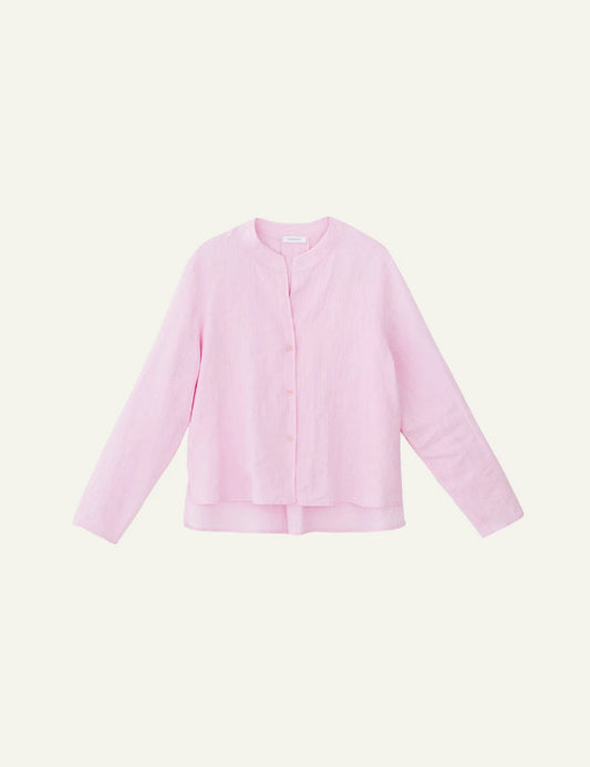 Philosophy linen cropped shirt pink front view