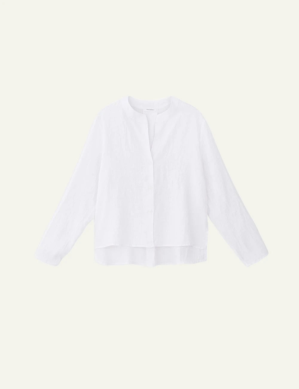 Philosophy linen cropped shirt white front view