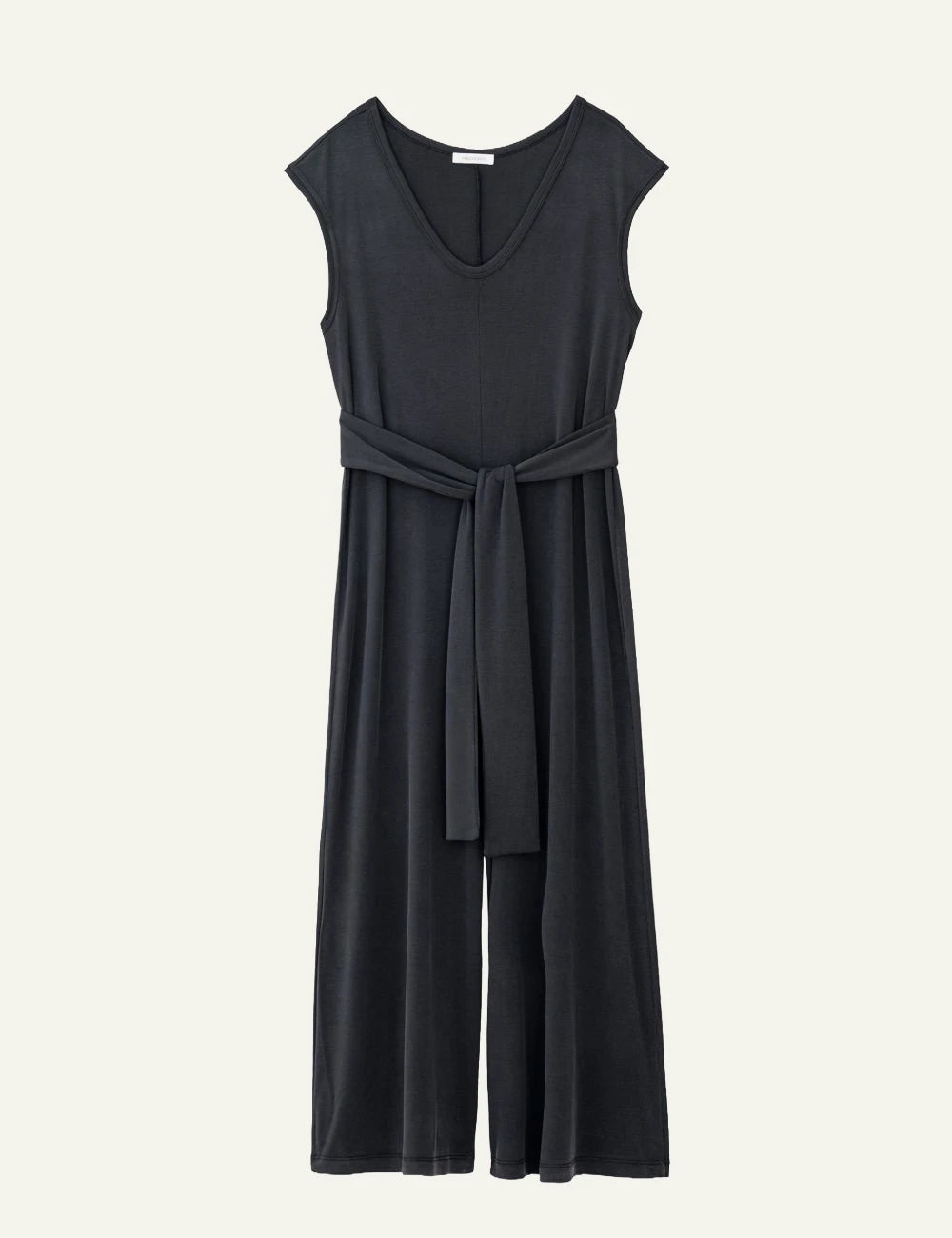 Philosophy linen jumpsuit black front full view