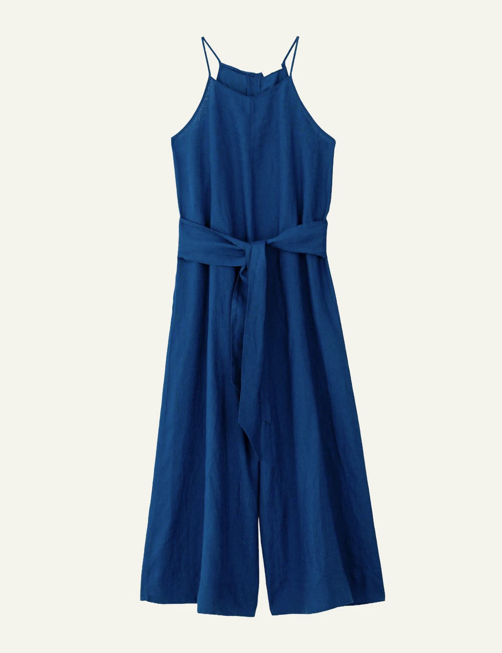 Philosophy linen jumpsuit blue front full view