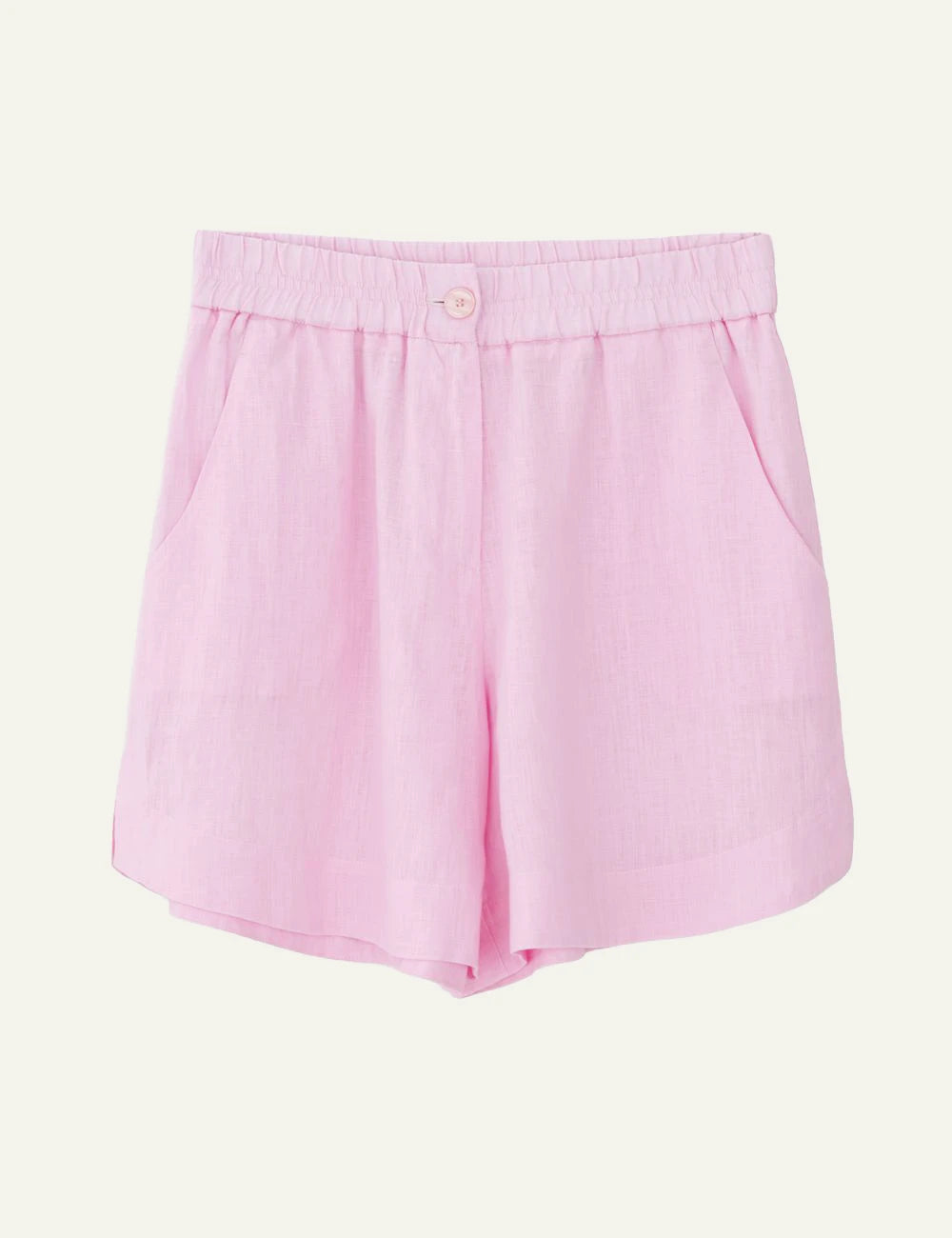 Philosophy linen shorts pink relaxed summer shorts front flat view