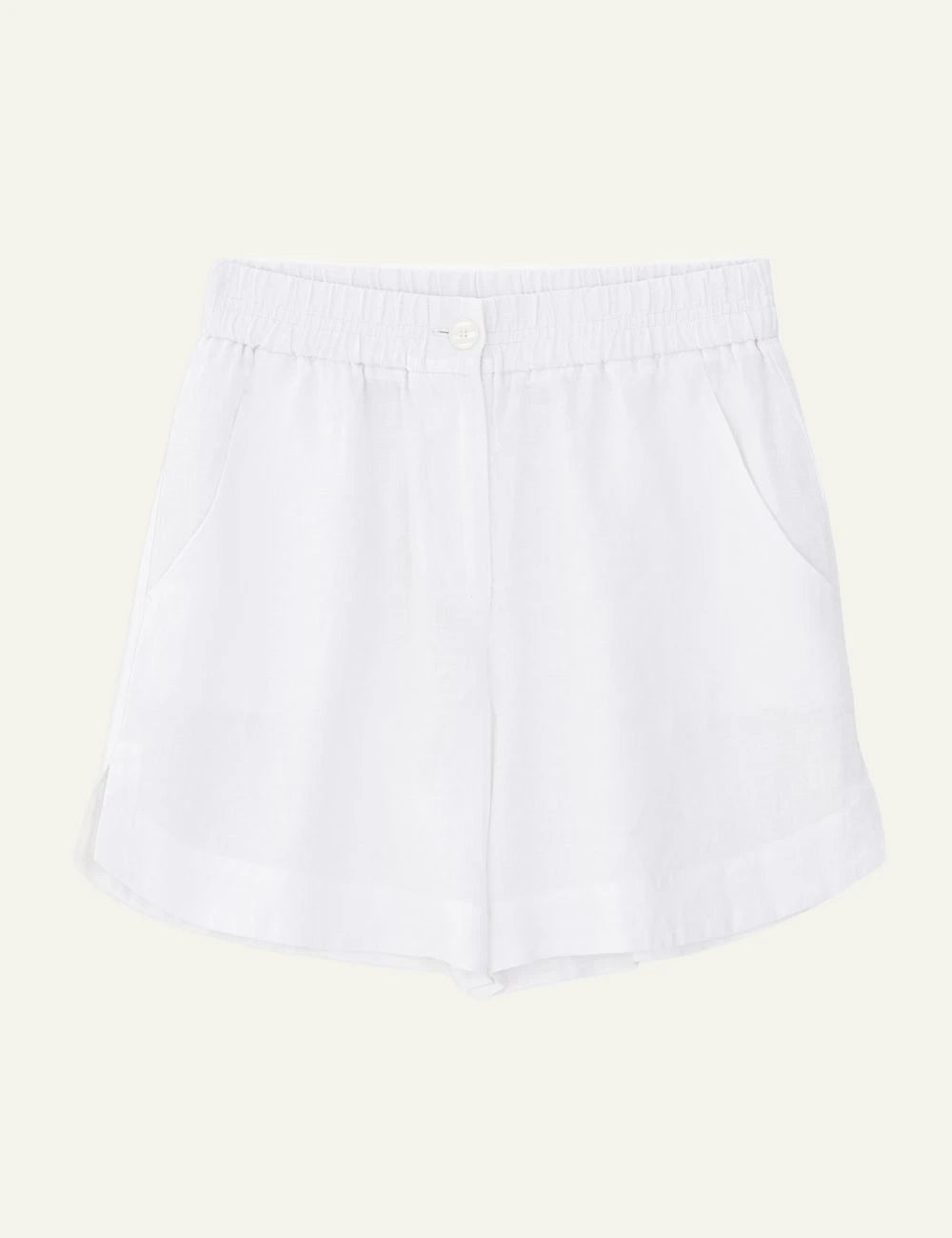 Philosophy linen shorts white relaxed summer shorts front flat view