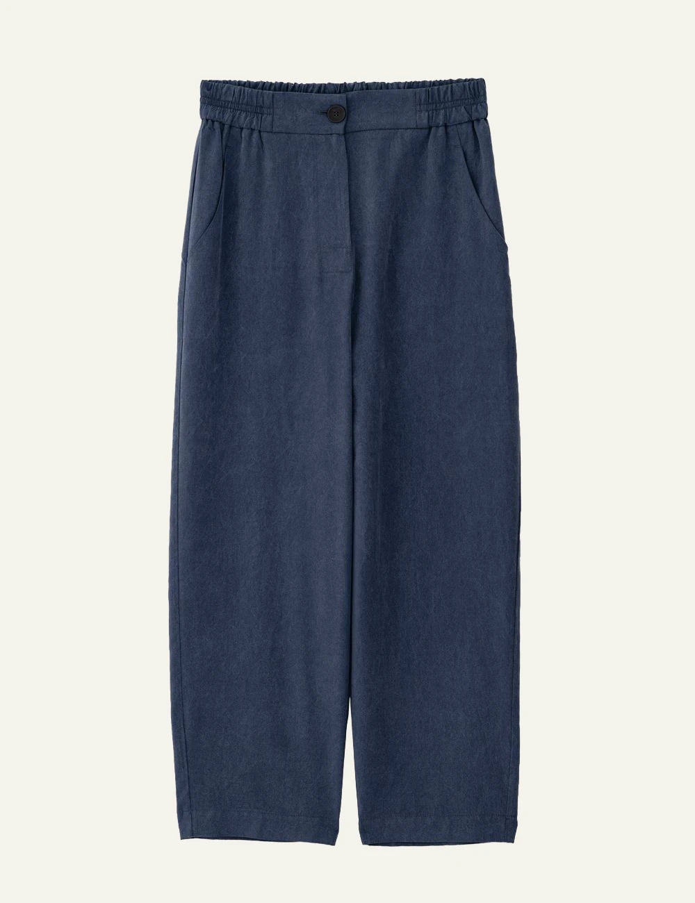 Philosophy wide leg pants dark blue relaxed fit front flat view