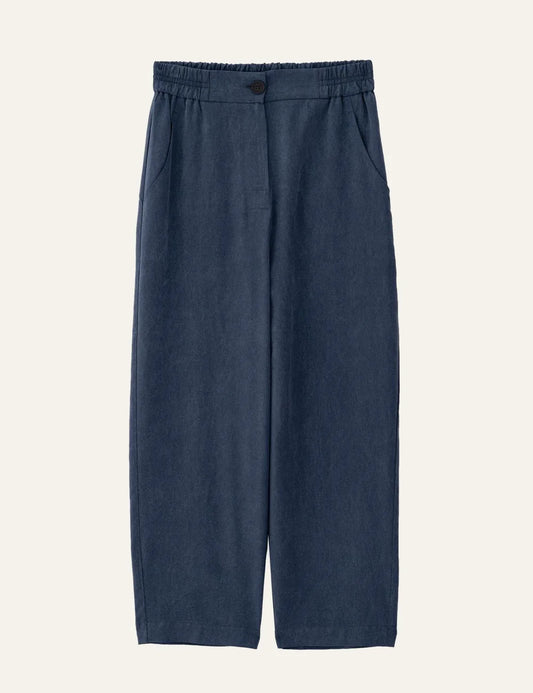 Philosophy loose pants dark blue relaxed fit front flat view
