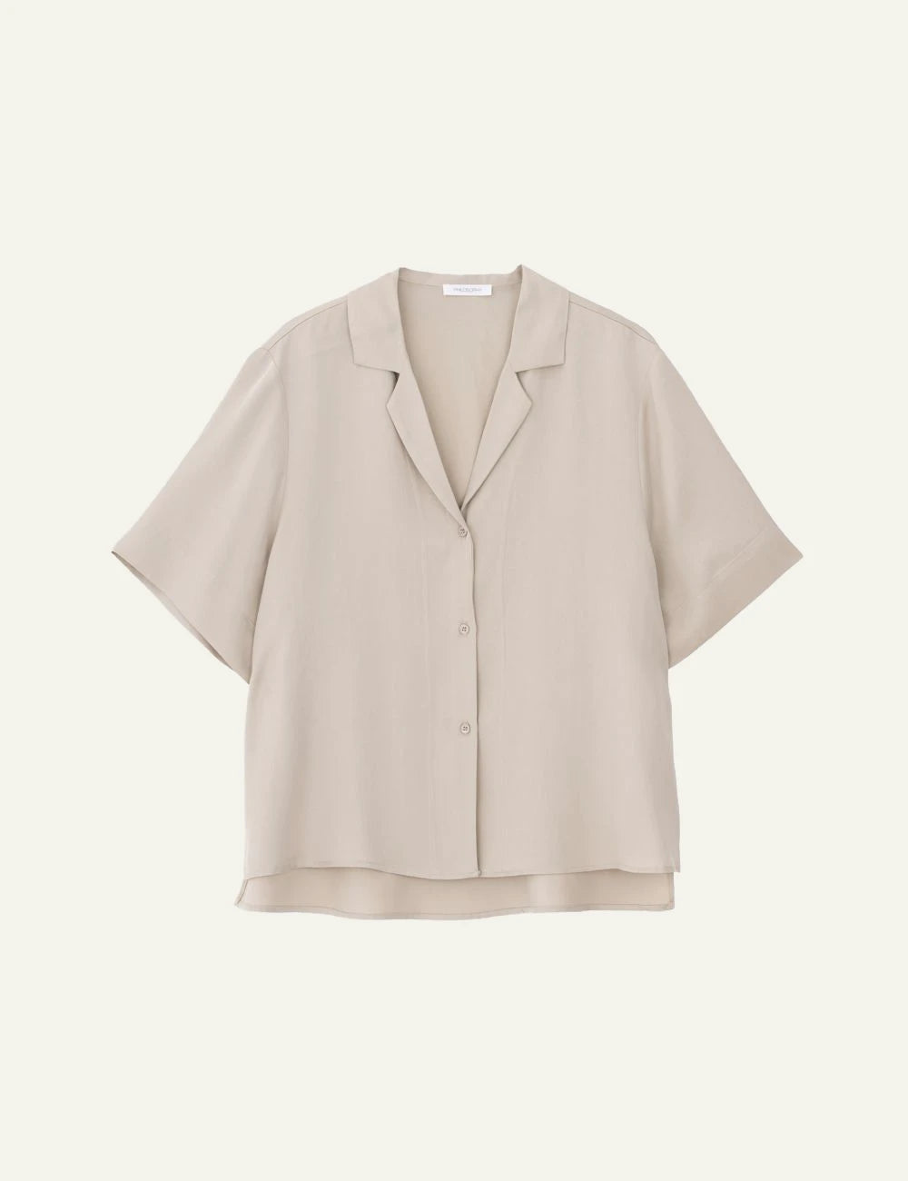 Philosophy lyocell shirt light beige short sleeve shirt front flat view