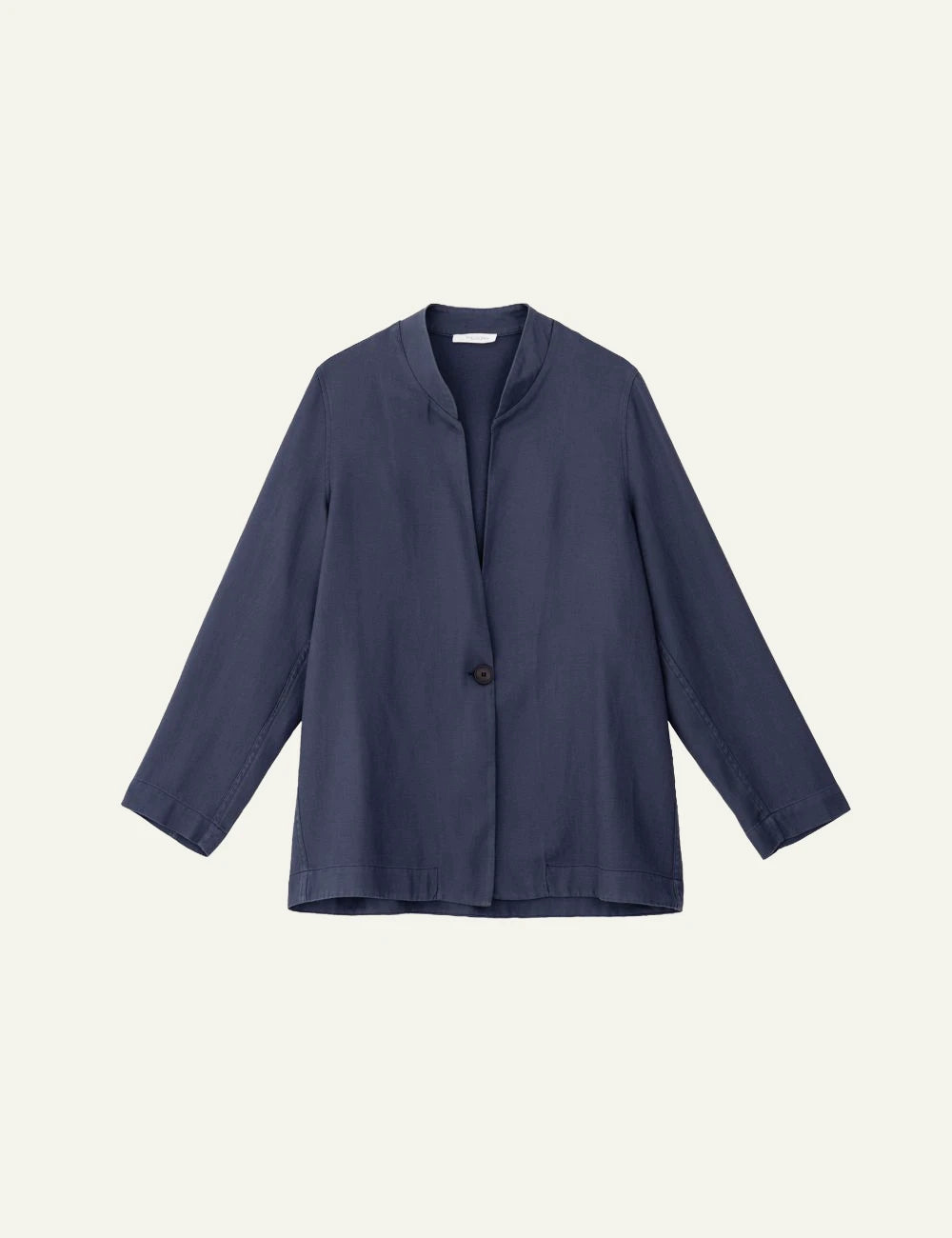Philosophy navy blazer long sleeve front flat view