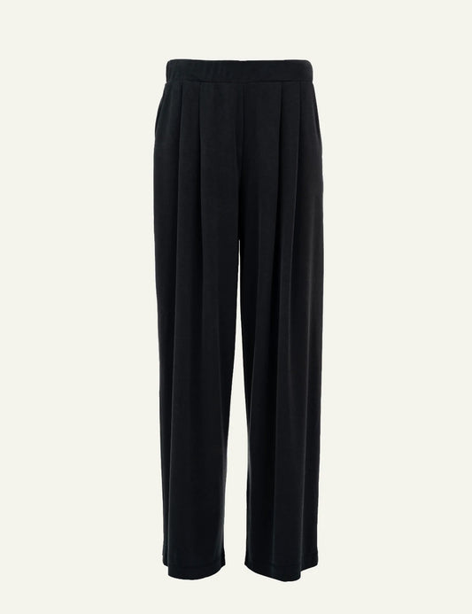 Philosophy off-black cupro pique wide leg pants for women