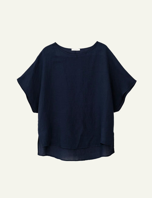 Philosophy oversized blouse blue black front flat