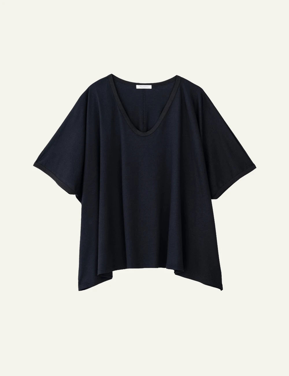 Philosophy oversized blouse black v-neck front flat view