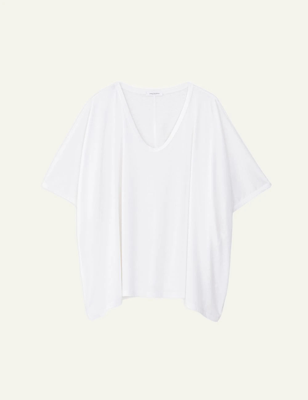 Philosophy oversized blouse white v-neck front flat view