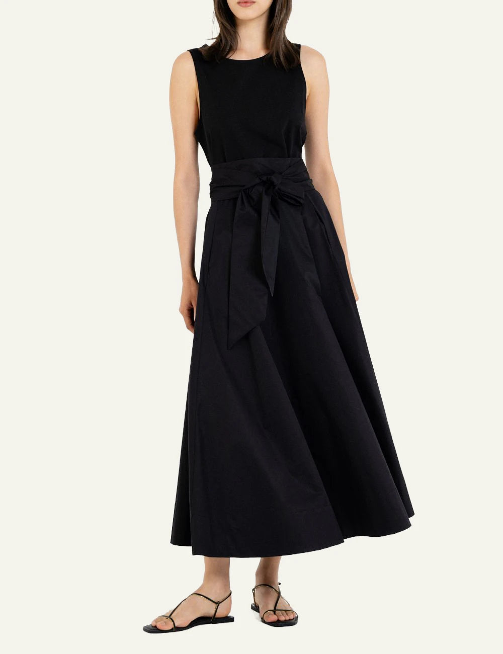 Philosophy sleeveless dress black model front full look