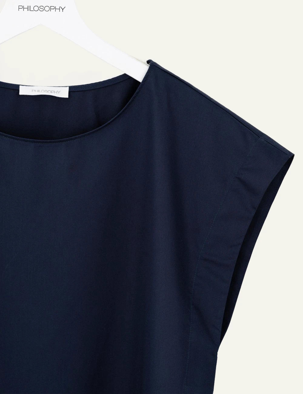 Philosophy loose top dark blue neckline detail
