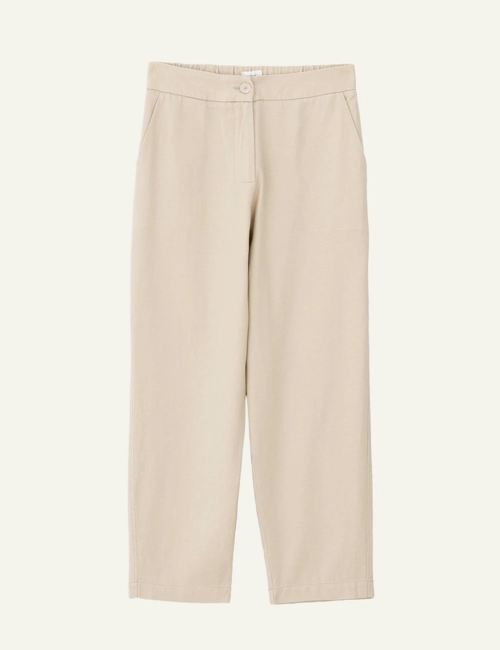 Philosophy light beige regular pants front view clean silhouette