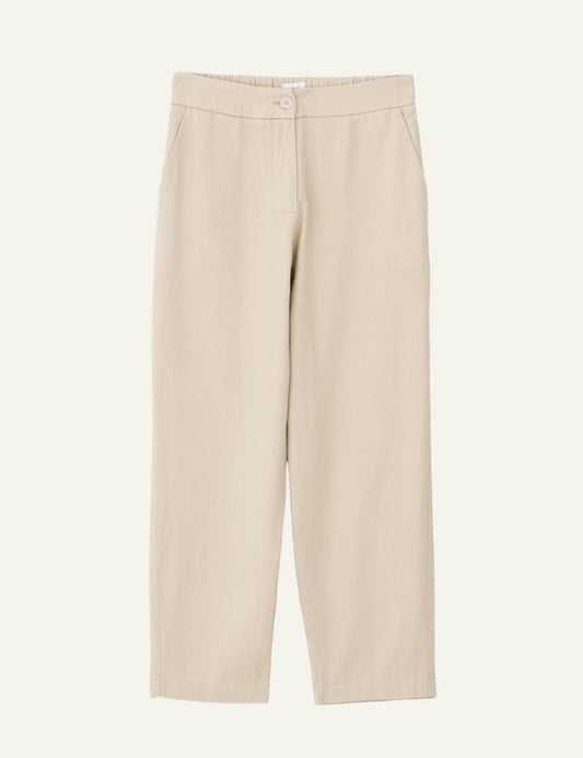 Philosophy light beige regular pants front view clean silhouette