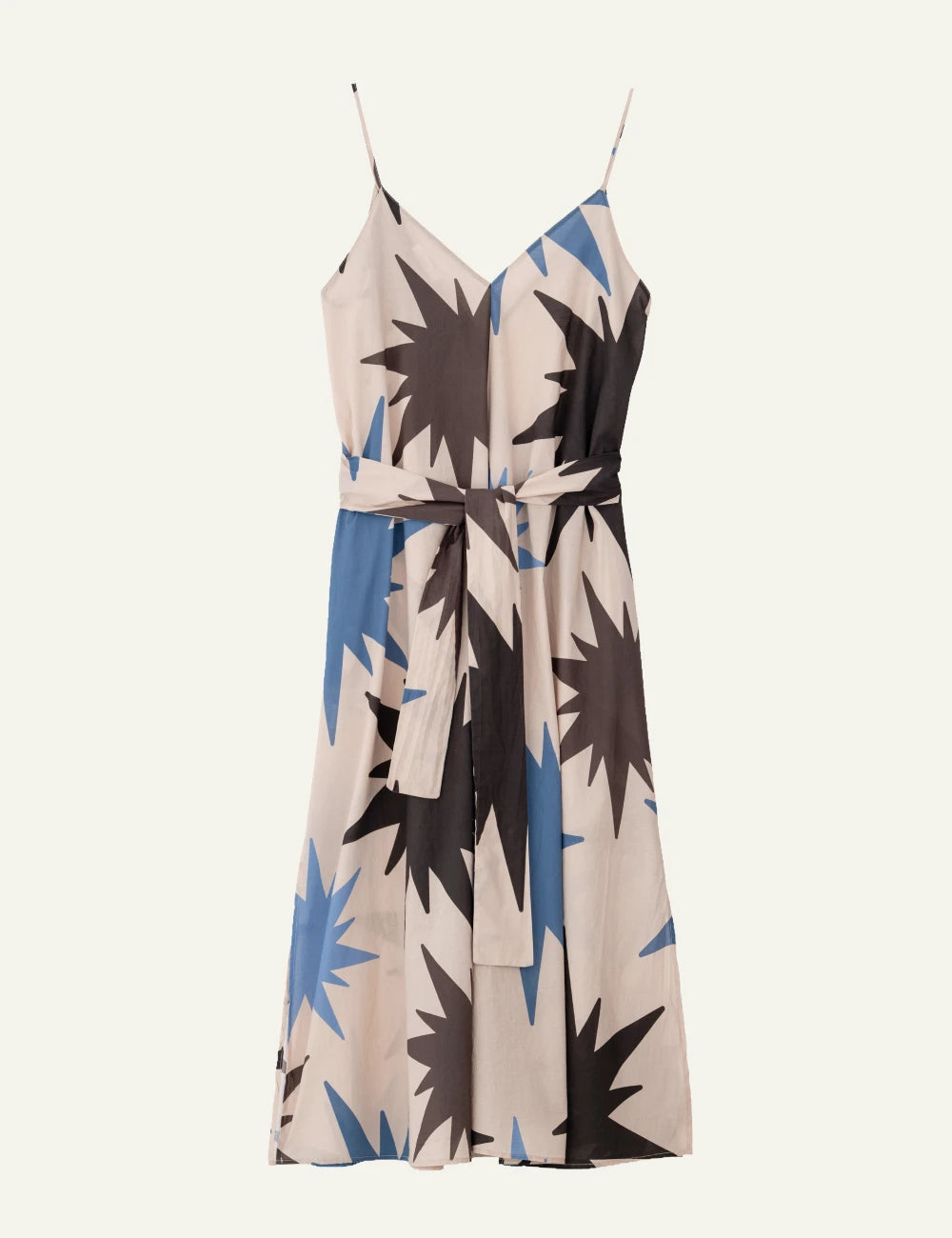 Philosophy print slip dress ciel midi spaghetti straps front view