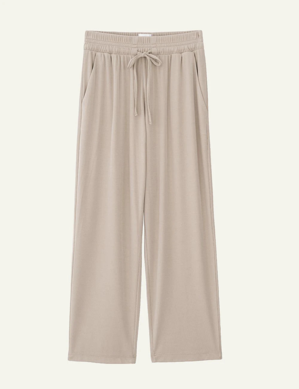 Philosophy rib pants off light beige flat lay front