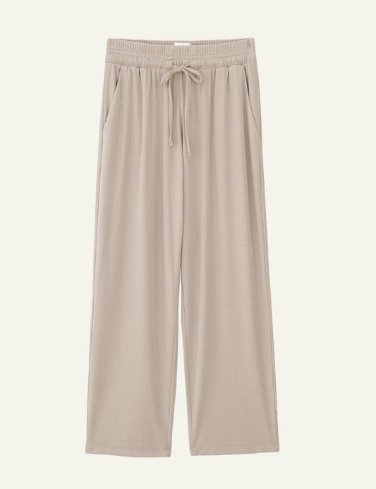 Philosophy rib pants off light beige flat lay front
