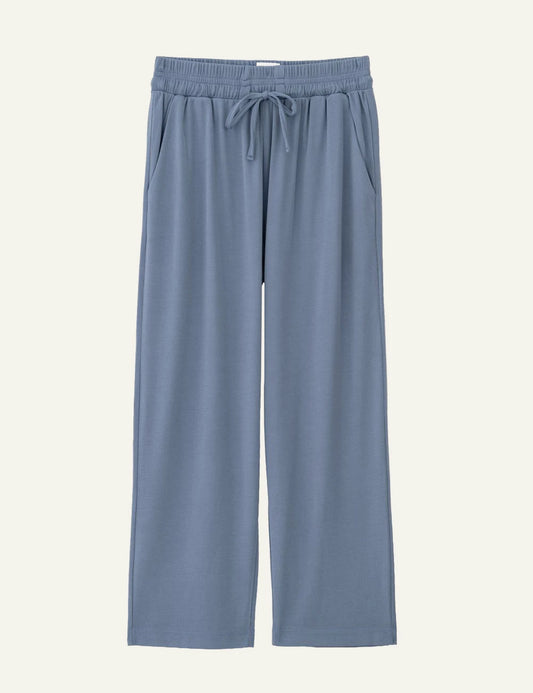 Philosophy rib pants light blue wide leg front view