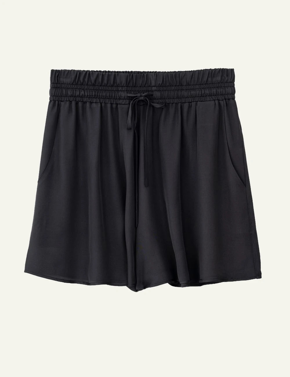 Philosophy satin fine shorts black front view