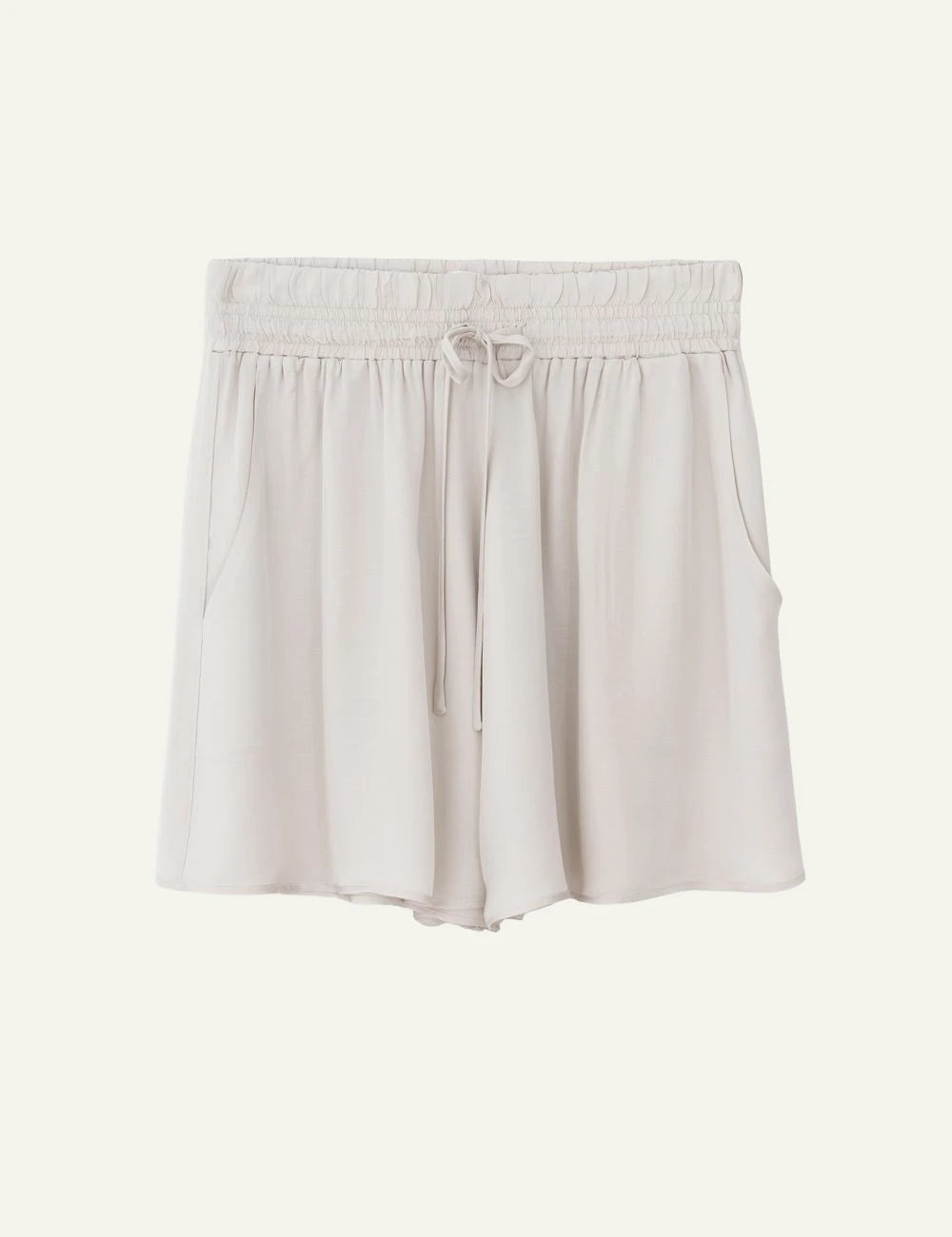 Philosophy satin fine shorts dusty white front view