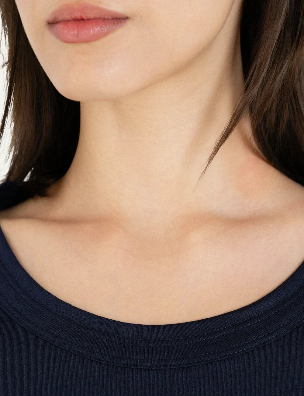 Philosophy short sleeve dress dark blue midi casual dress front detail view