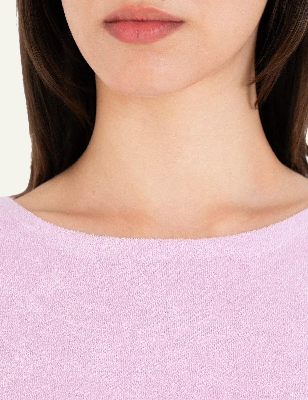 Philosophy short sleeve top pink loose fit round neck detail view