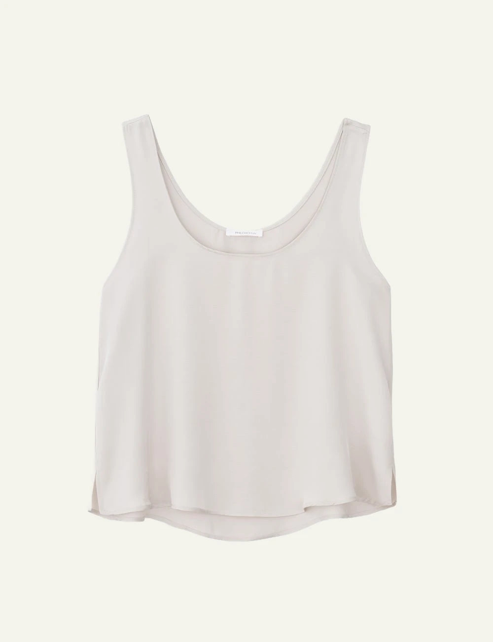 Philosophy sleeveless cropped top dusty white front view