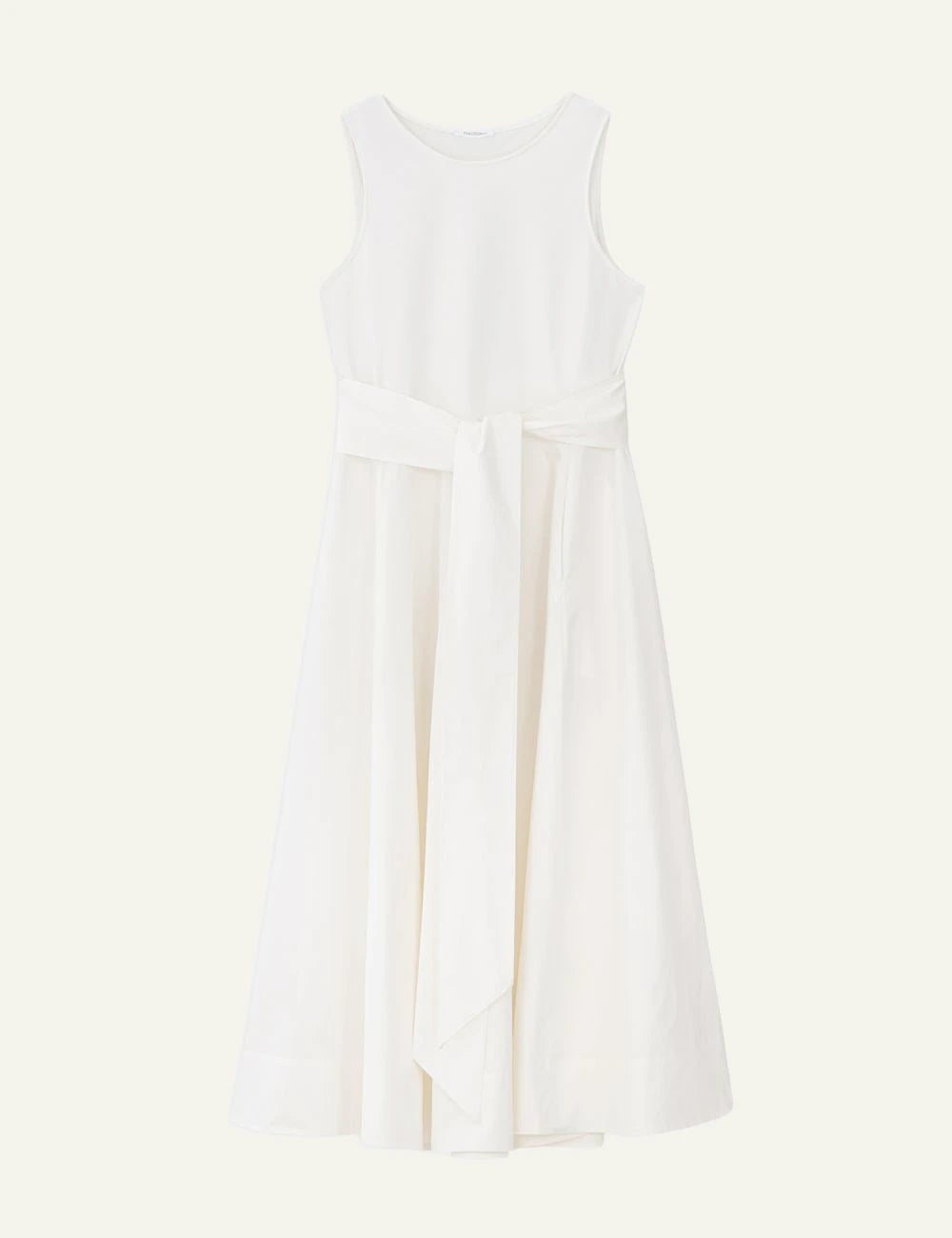 Philosophy sleeveless midi dress white flat front
