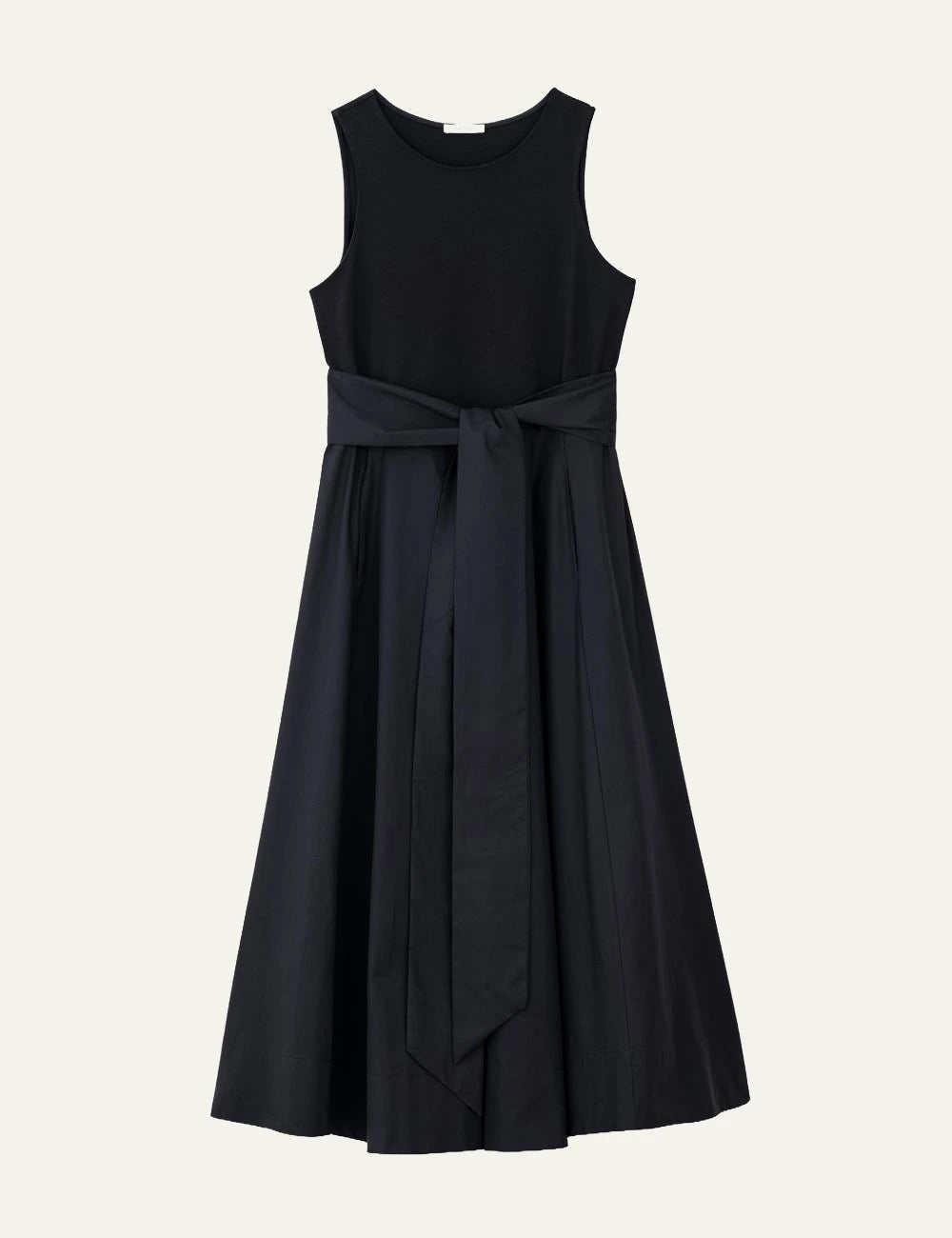 Philosophy sleeveless midi dress black flat front