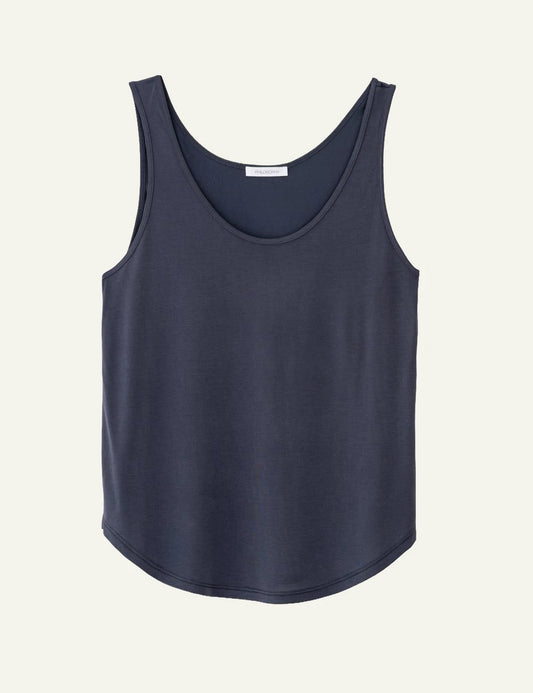 philosophy tank top off black sleeveless scoop neck front view