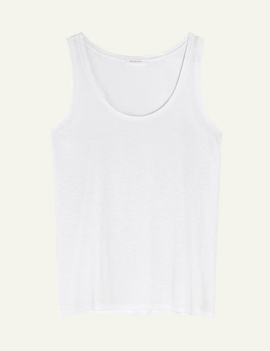 philosophy tank top white sleeveless scoop neck front view