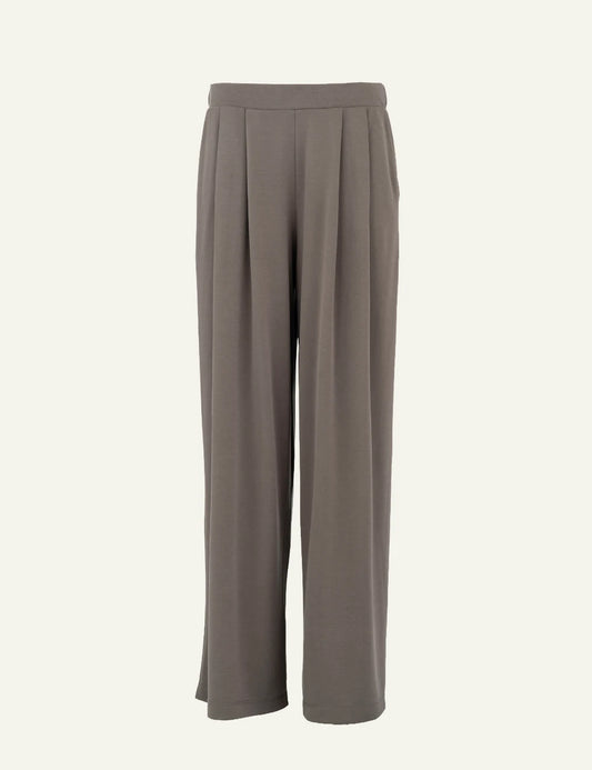 Philosophy taupe cupro pique wide leg pants for women