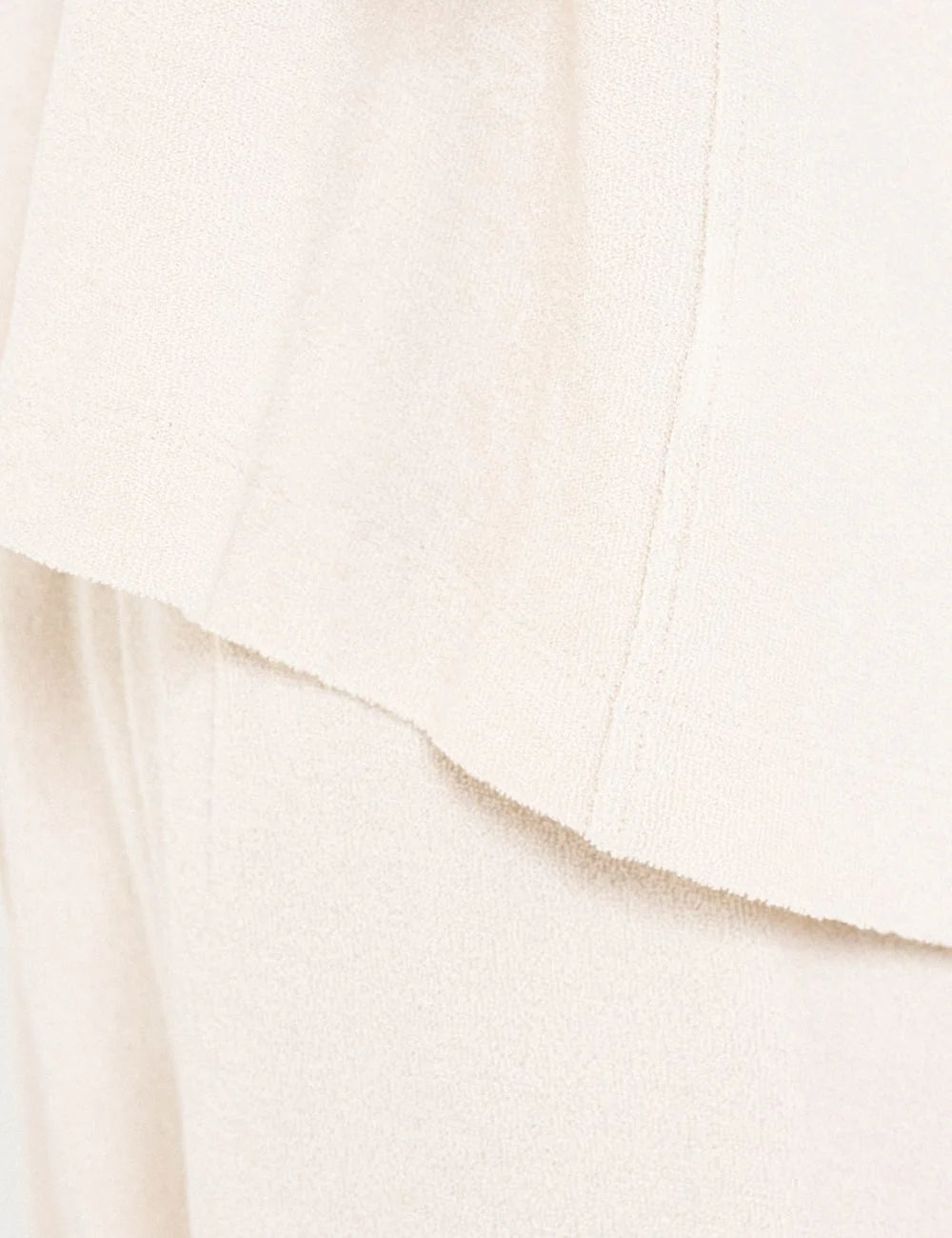 Philosophy terry cropped top cream sleeveless loose front detail view
