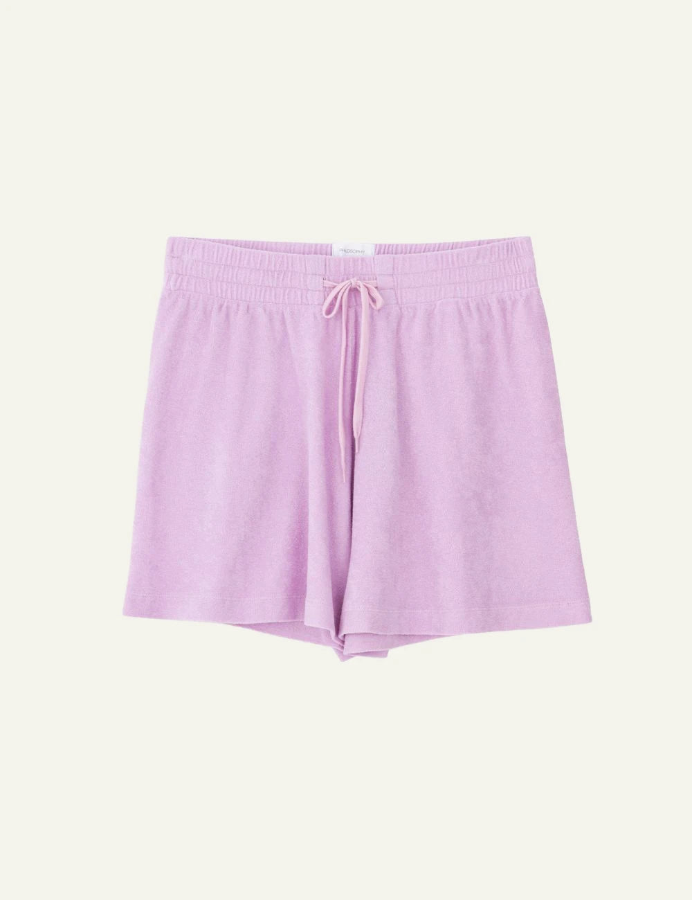 Philosophy terry shorts pink relaxed fit front flat view