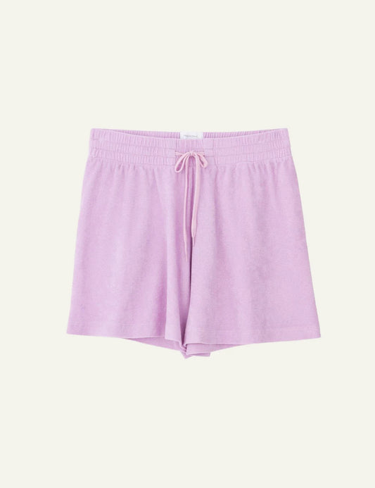 Philosophy terry shorts pink relaxed fit front flat view