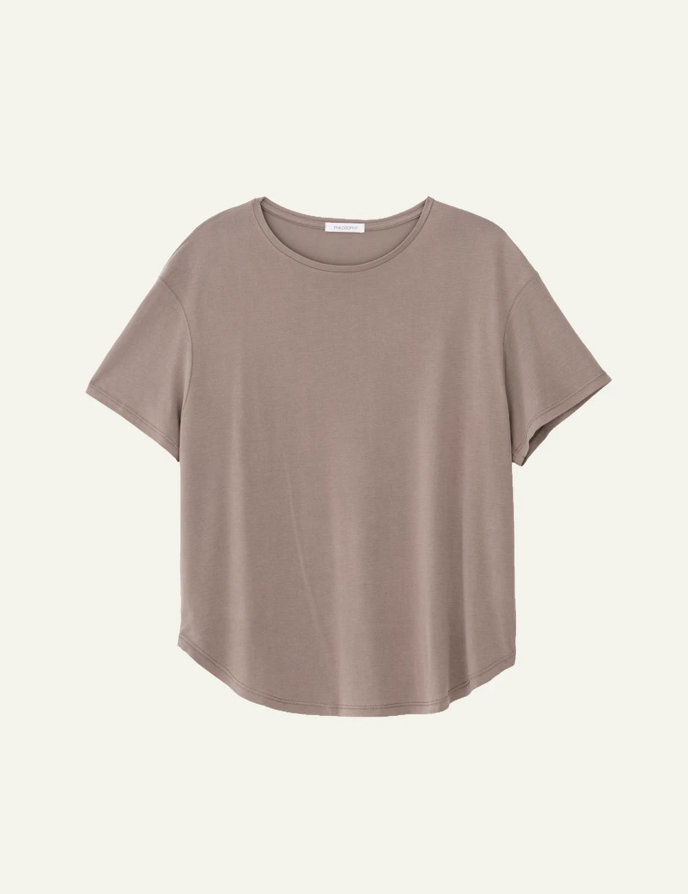 Philosophy t shirt taupe short sleeve regular fit round neck front view