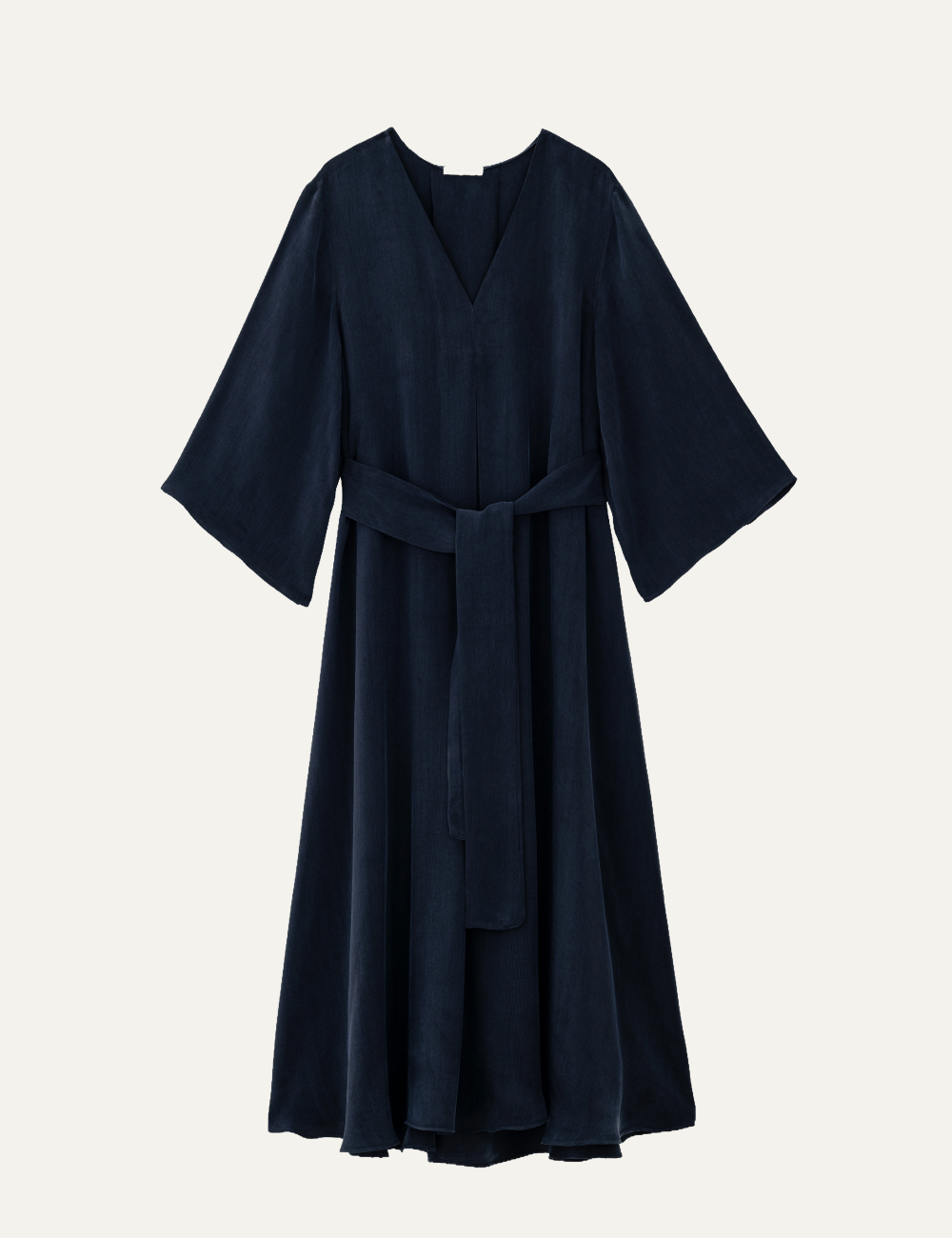 Philosophy v neck dress dusty blue midi loose 3-4 sleeve front flat