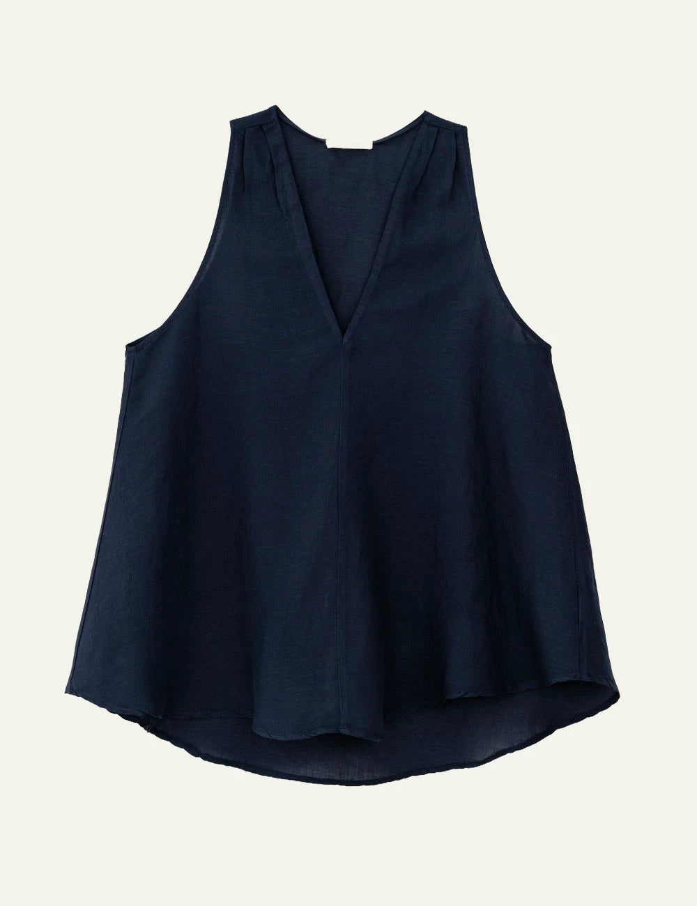 Philosophy V Neck Top Blue black front view