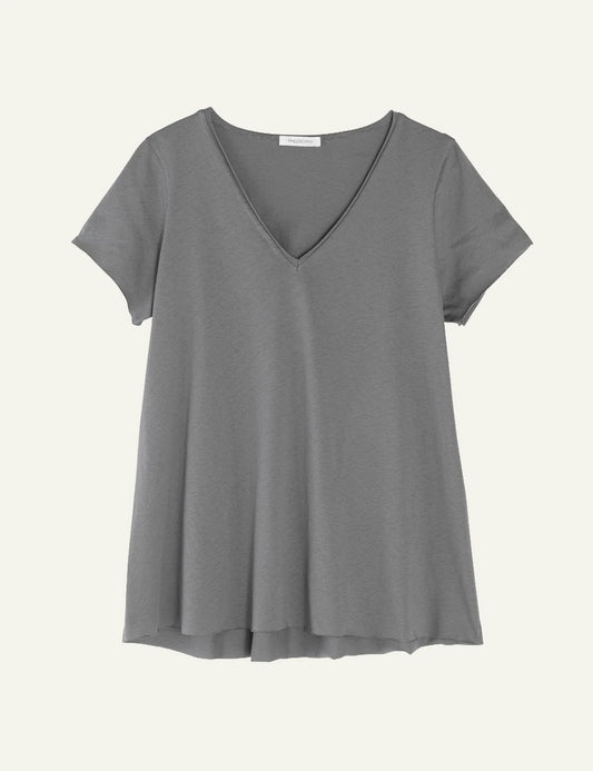 philosophy v neck t shirt anthracite short sleeve relaxed fit front view
