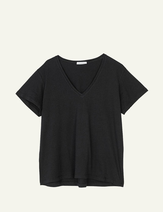 Philosophy cropped top black sleeveless relaxed fit top front flat view